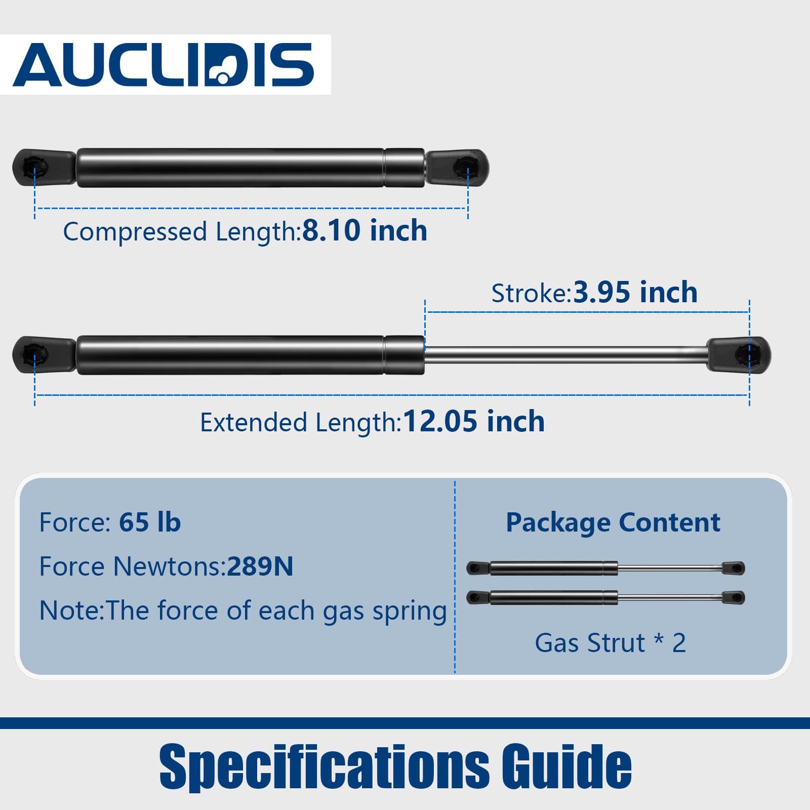 Snugtop Struts Snapklik.com : C16-12105 C16-25563 12 Inch 65lb/289N Gas Strut Shock ...