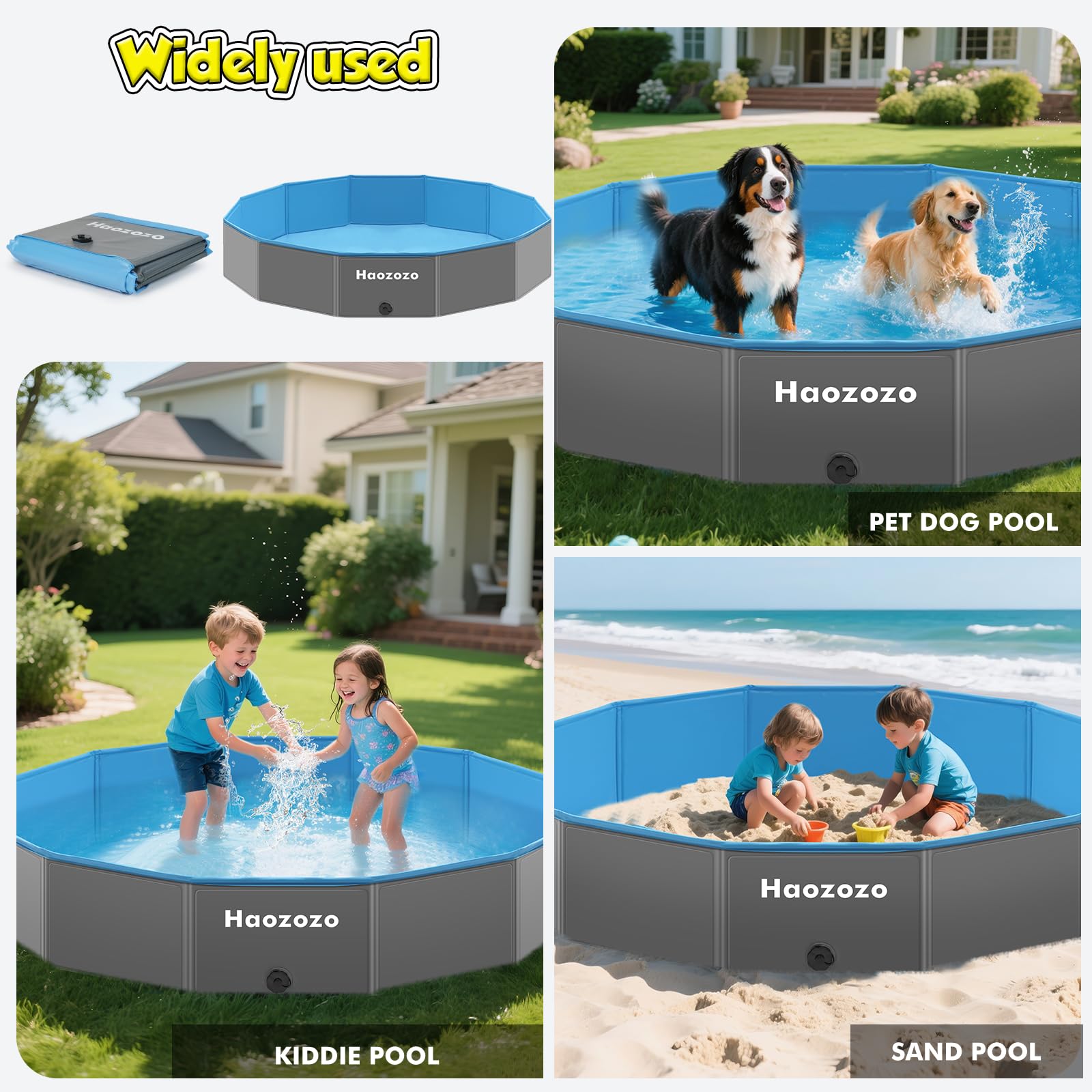 Piscine pour Chien, Bassin Renforcé pour Grands Chiens en PVC Durable, Piscine Pliable Sécurisée Antidérapante pour Chien - Faltbare Schwimmbecken Hund Planschbecken (160x30 cm)