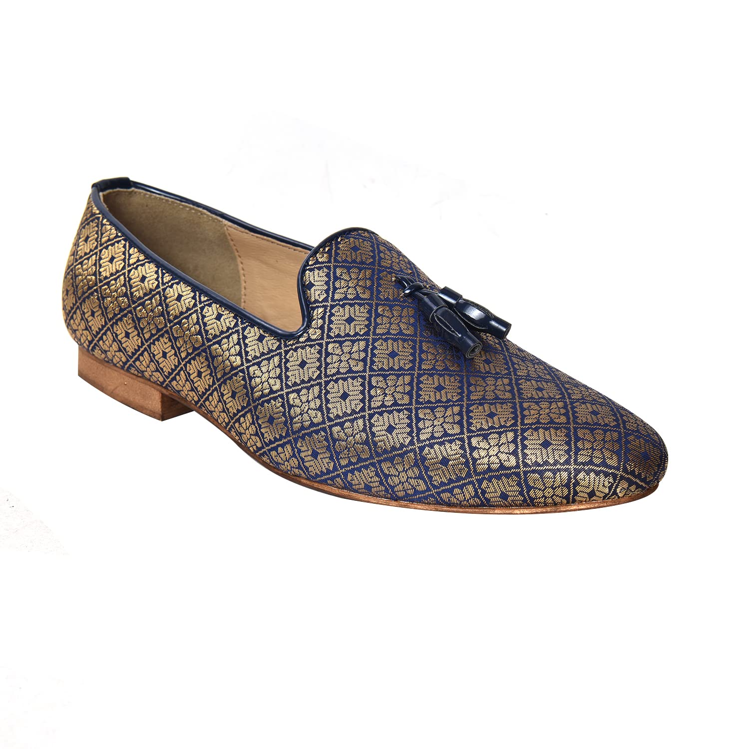 Tanny ShoesMen's Blue Color Slip On Ethnic Shoe for Wedding|Party|Occasions|Fashion|Outdoor|Indoor|Lightweight|Shoes with TPR Sole