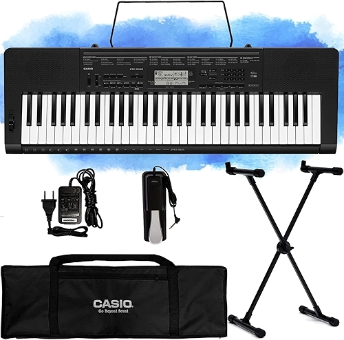 Kit Teclado Casio CTK-3500 5/8 61 Teclas Sensíveis Completo