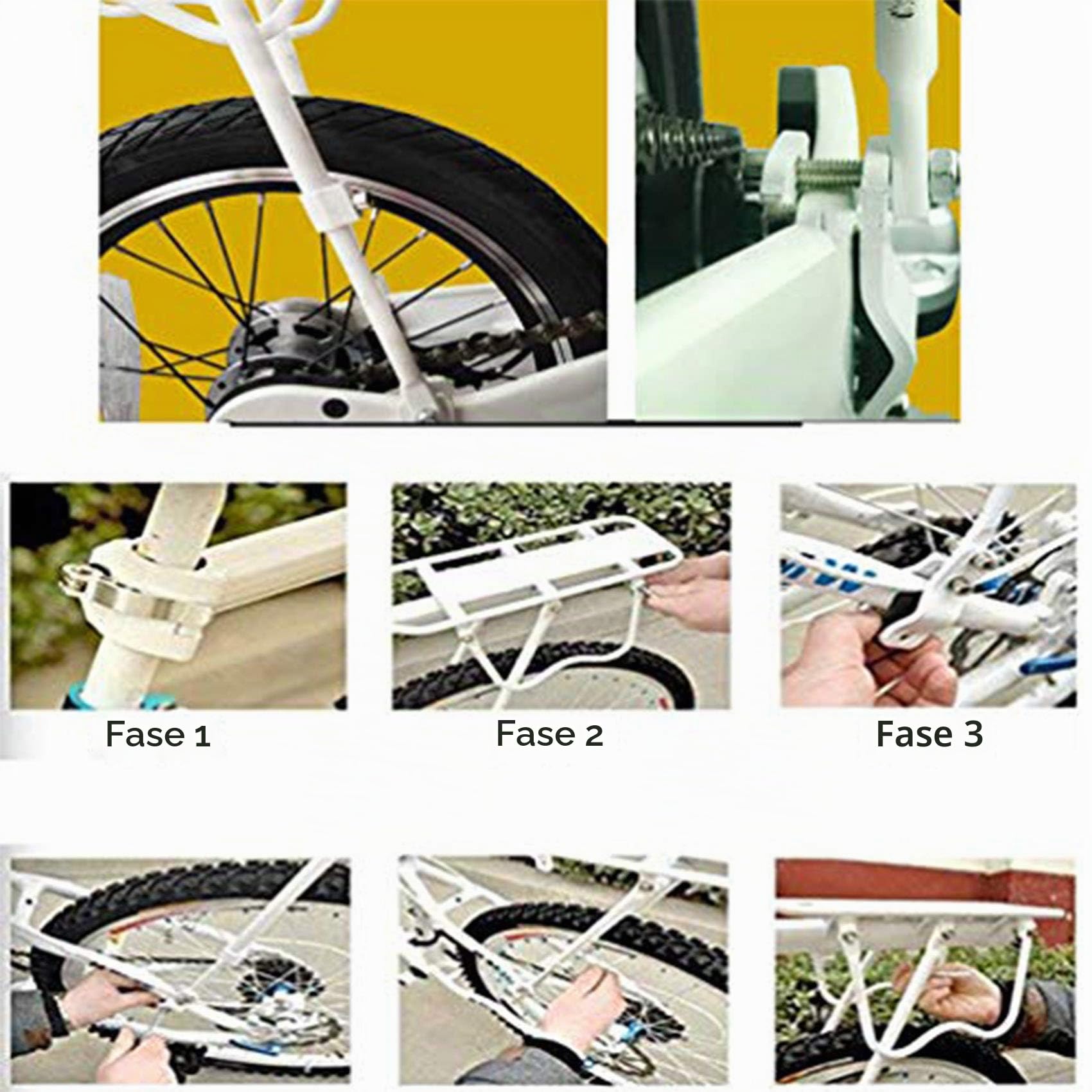 portapacchi/sedile posteriore per bicicletta, regolabile, accessorio per biciclette, portata: 50 kg
