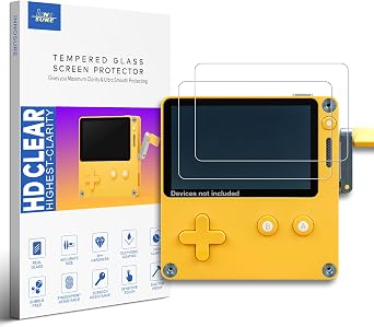 [2-PACK] Tempered Glass Screen Protector Designed for Panic Playdate Handhold Video Game Console 2.7 Inch Display Screen Anti Scratch/Fingerprint HD Clear