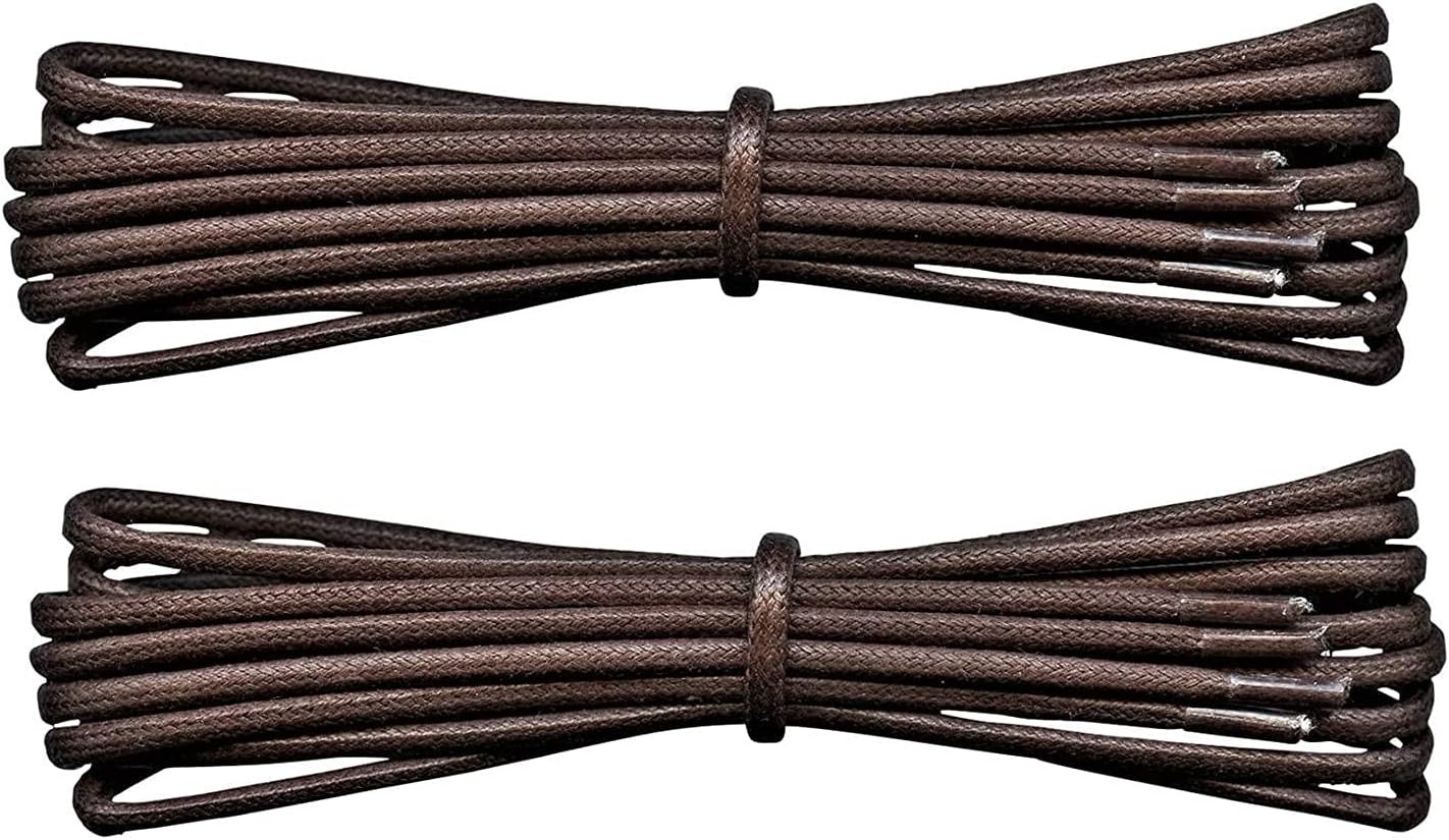 Lify Waxed Cotton Extra Thin Dress Round Shoelaces for formal shoes, available in 60CM (23.62'') & 80CM (31.5'') - 2 Pair PacK