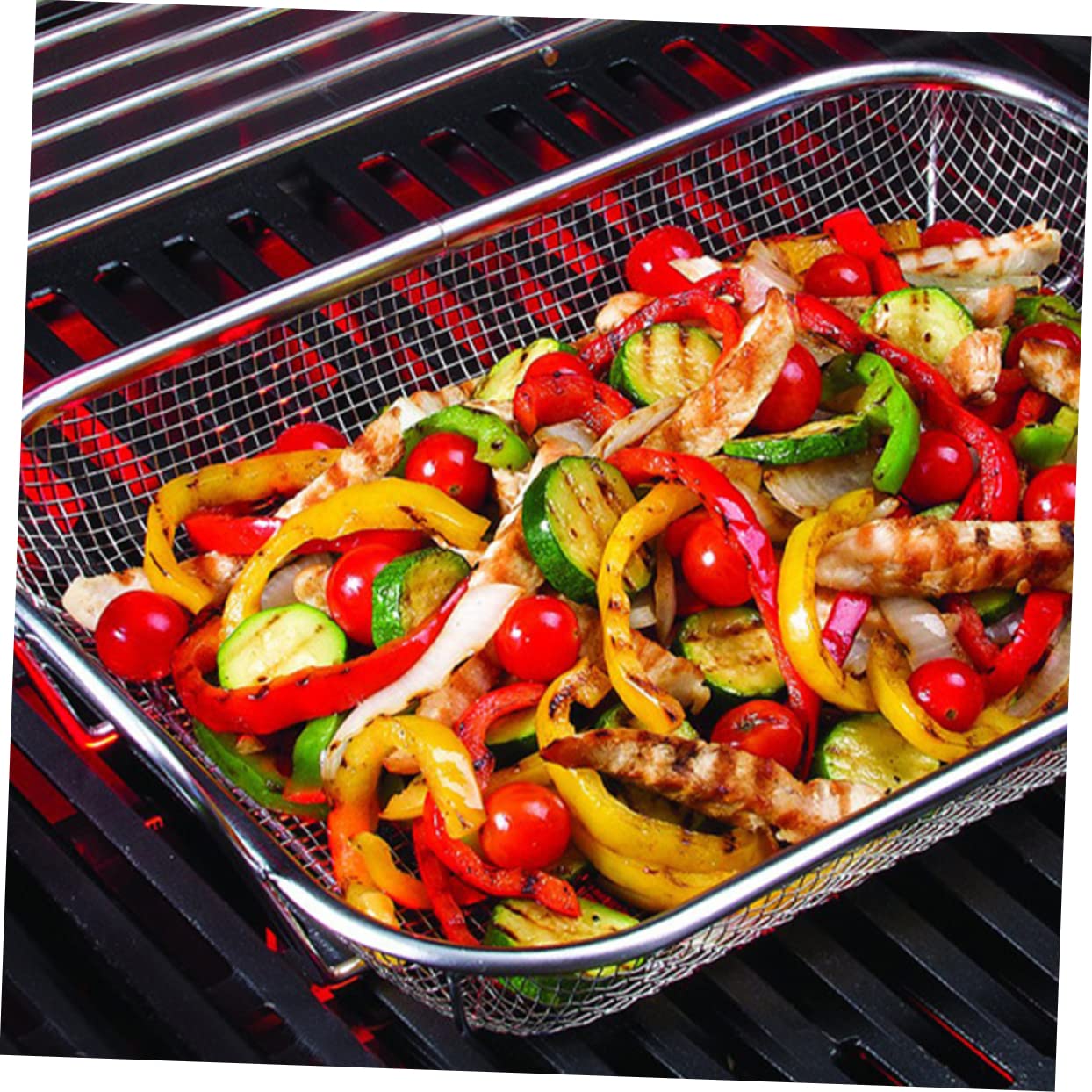 Cestello Barbecue per Griglia in Acciaio Inox Argento