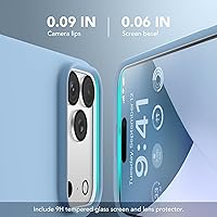 Vista 281 de GONEZ Funda de silicona para iPhone 15 Pro Max, compatible con Magsafe, protector de cámara + protector de pantalla, forro de microfibra suave Negro