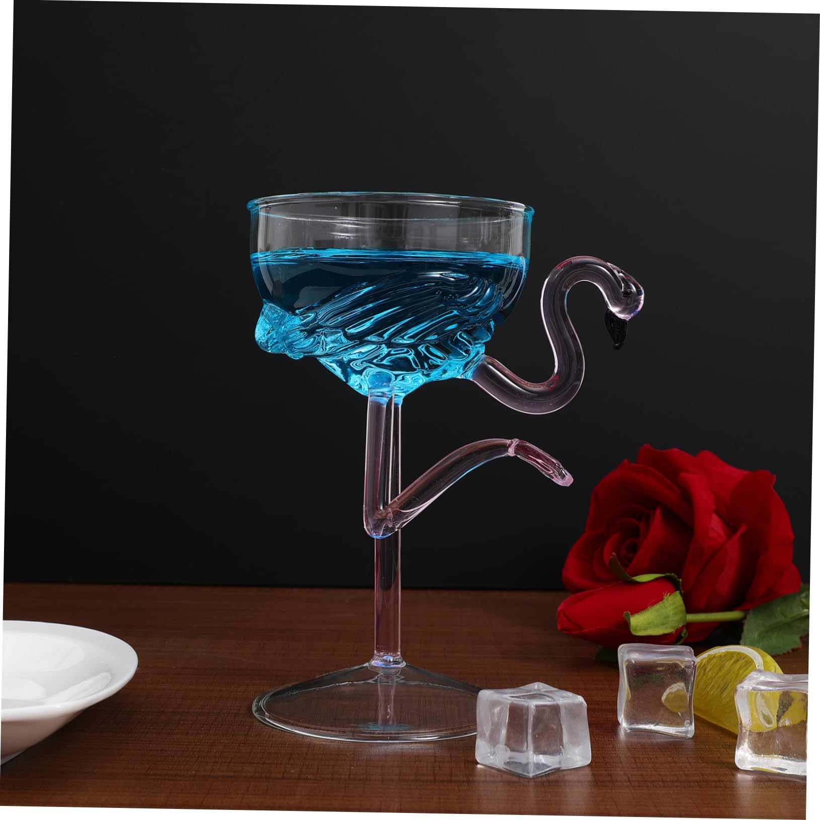 Cabilock 2piezas Copa De Cóctel Flamingo Vaso Decorativo De Vino Para Fiestas Bares y Bodas Uso Versátil Para Bebidas Frías y Cócteles