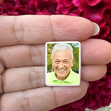 Personalized Memorial Ceramic Photo Tile Italy 1" Waterproof Porcelain Picture for Tombstones & Graves, Headstone Plaque for Cemetery Decorations, Funeral Tribute Portrait