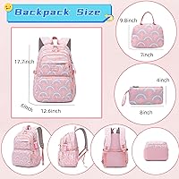 Vista 4 de Mochila para niños y niñas con lonchera para la escuela combo de lonchera