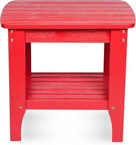 Miniatura 4 de Shine Company Mesa auxiliar rectangular de madera Long Island - Rojo chile