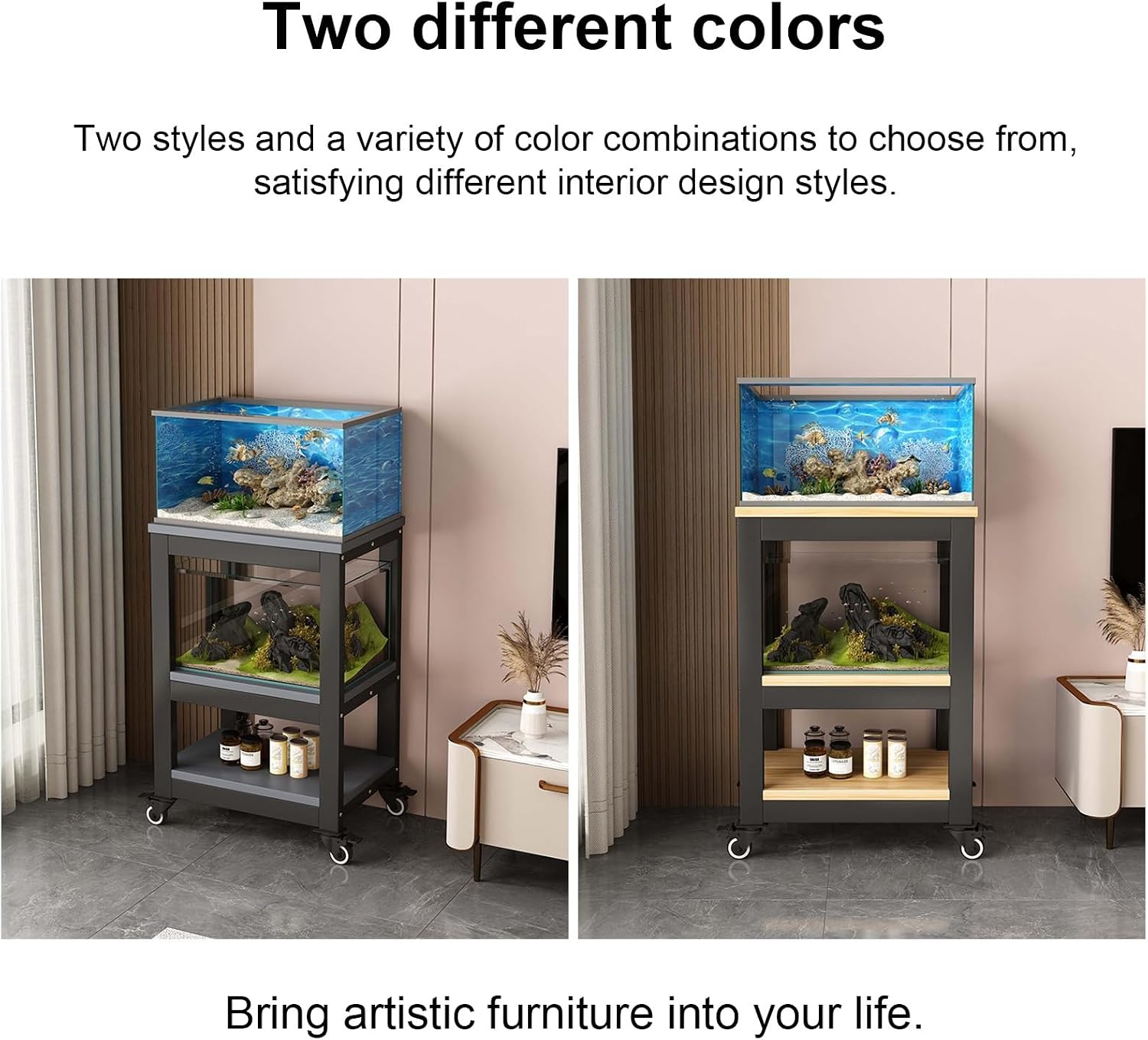 Fish Tank Stand, 3-tier Rack Shelf Heavy Duty Metal Frame Aquarium Stands, Reptile Terrarium Stand, Breeder Tank Stand, Suitable for Home and Office Use(91x30cm/35.8x11.8in)
