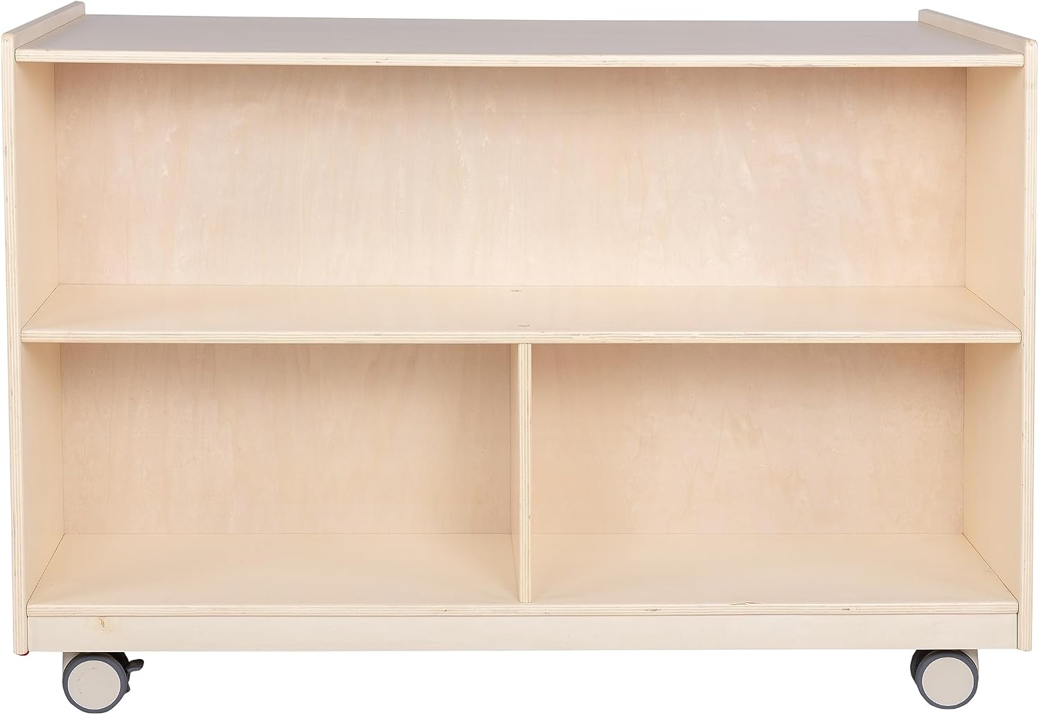 Children’s Factory Mobile 30" H Double-Sided Storage, Kids Nursery, Preschool or Classroom Furniture, Daycare Reading Nook Bookshelves, Playroom Cubbies, Assembly Required