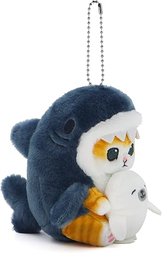 Miniatura 10 de Kawaii - Muñeca de peluche con diseño de tiburón y gato, almohada suave para niños y niñas (gato de batata, 7.9 in7.8 pulgadas)