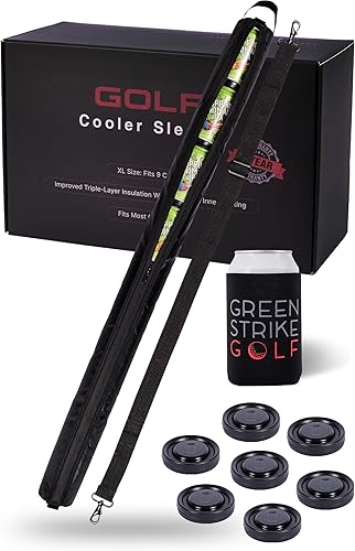 Funda de golf súper grande para bolsa de golf con paquetes fríos reutilizables, bolsa enfriadora de golf para 9 latas, gran regalo de golf, bolsa de