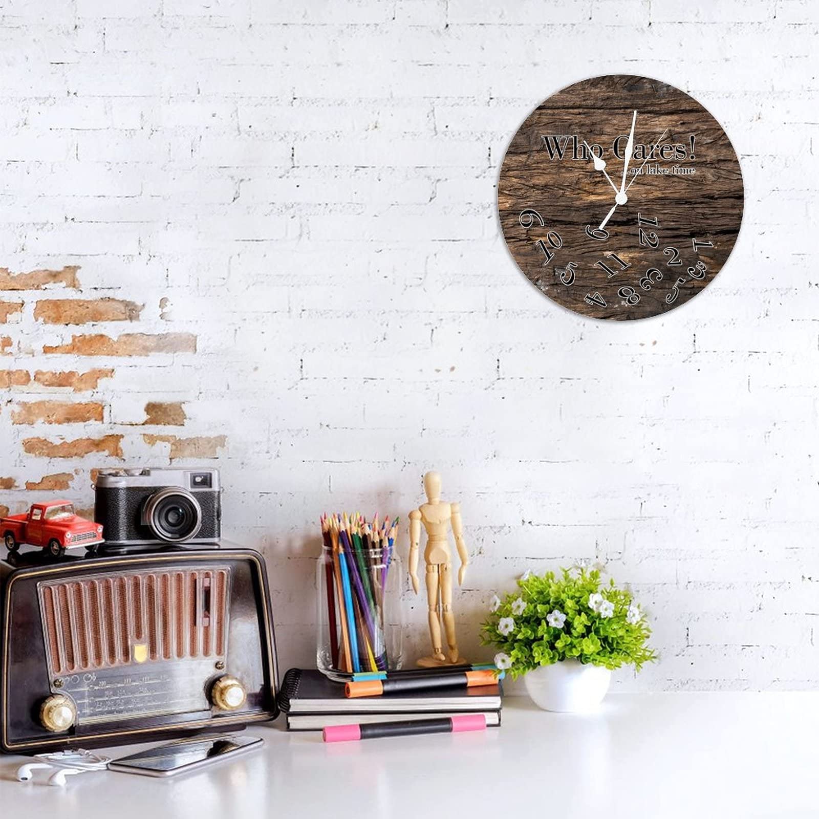 Amazon.com: Dark Brown Tuscan Wood Grain Style Wooden Wall Clock