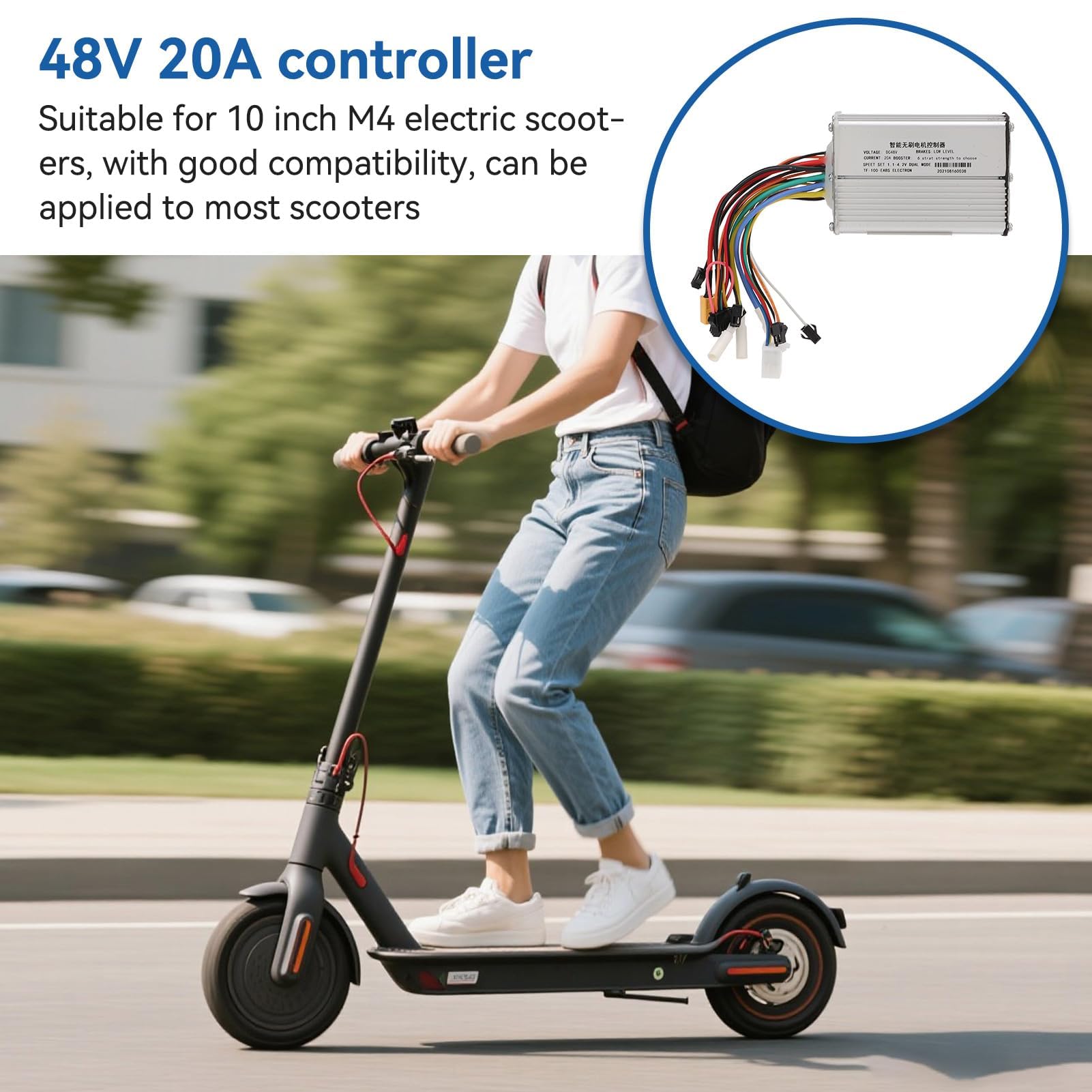 99x70x33 mm/3,9x2,8x1,3 po Contrôleur de Moteur sans Balais pour Scooter électrique de 10 po Contrôleur de Moteur Intelligent sans balais Contrôleur de Scooter à 2 Roues pour Le KUGOOM4