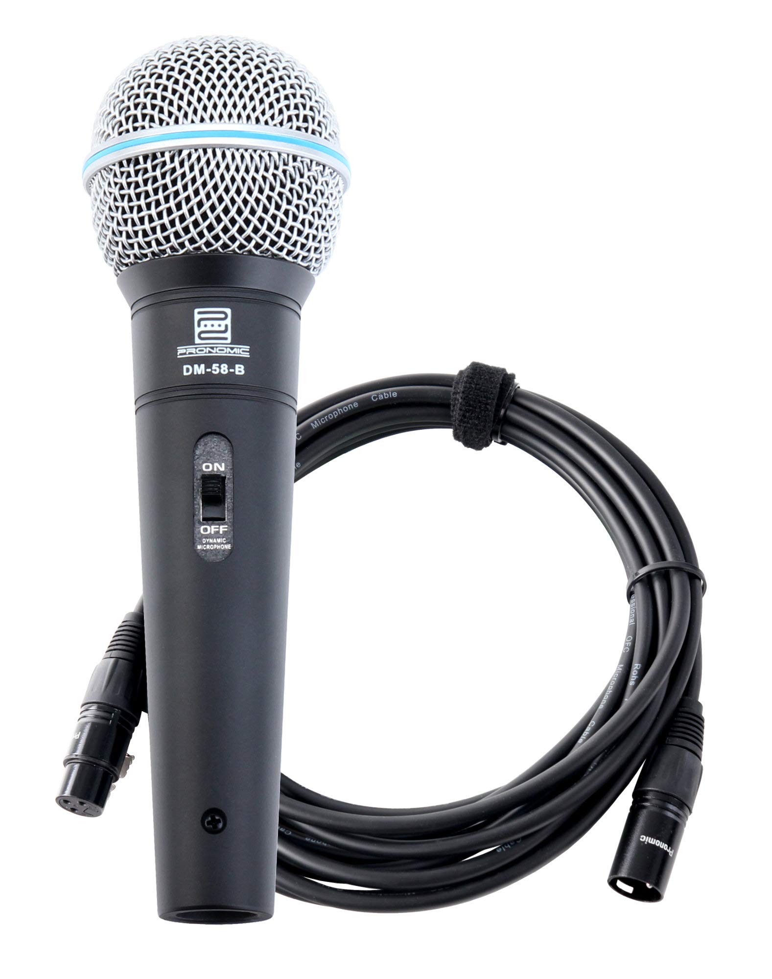 Pronomic DM-58-B Microfono Vocale con Interruttore incl. Cavo XLR 5m con suono potente e caldo