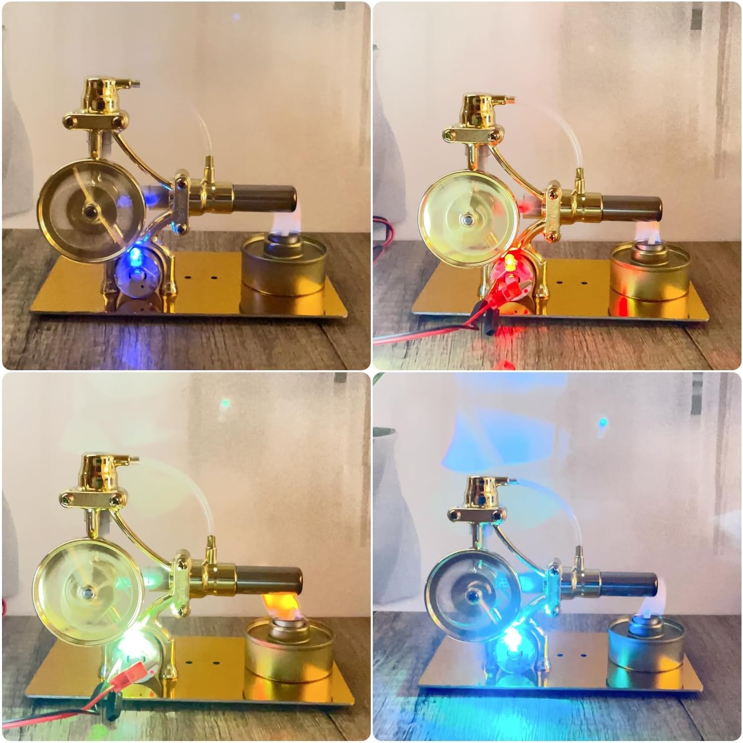 MagicTech Hot Air Stirling Engine Motor Metal Physics Electricity Power Cylinder Education Model JY44