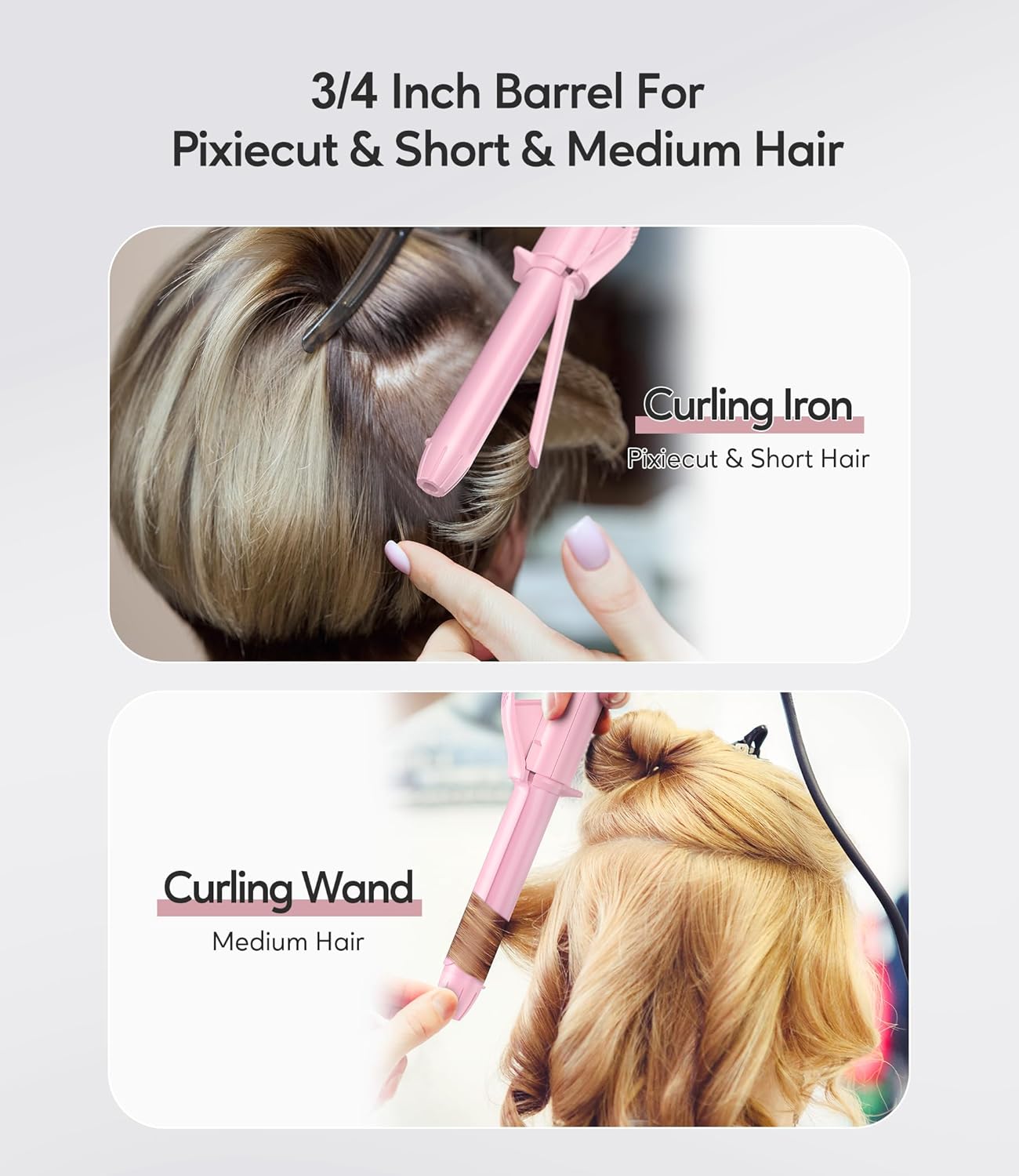 FARERY Travel Size Mini Curling Iron 3/4 Inch, Dual Voltage Travel Curling Iron for Short Hair with 3 Adjustable Temp, Auto-Off, Ceramic Mini Hair Curler Infused Keratin & Argan Oil, with Storage Bag - Image 3