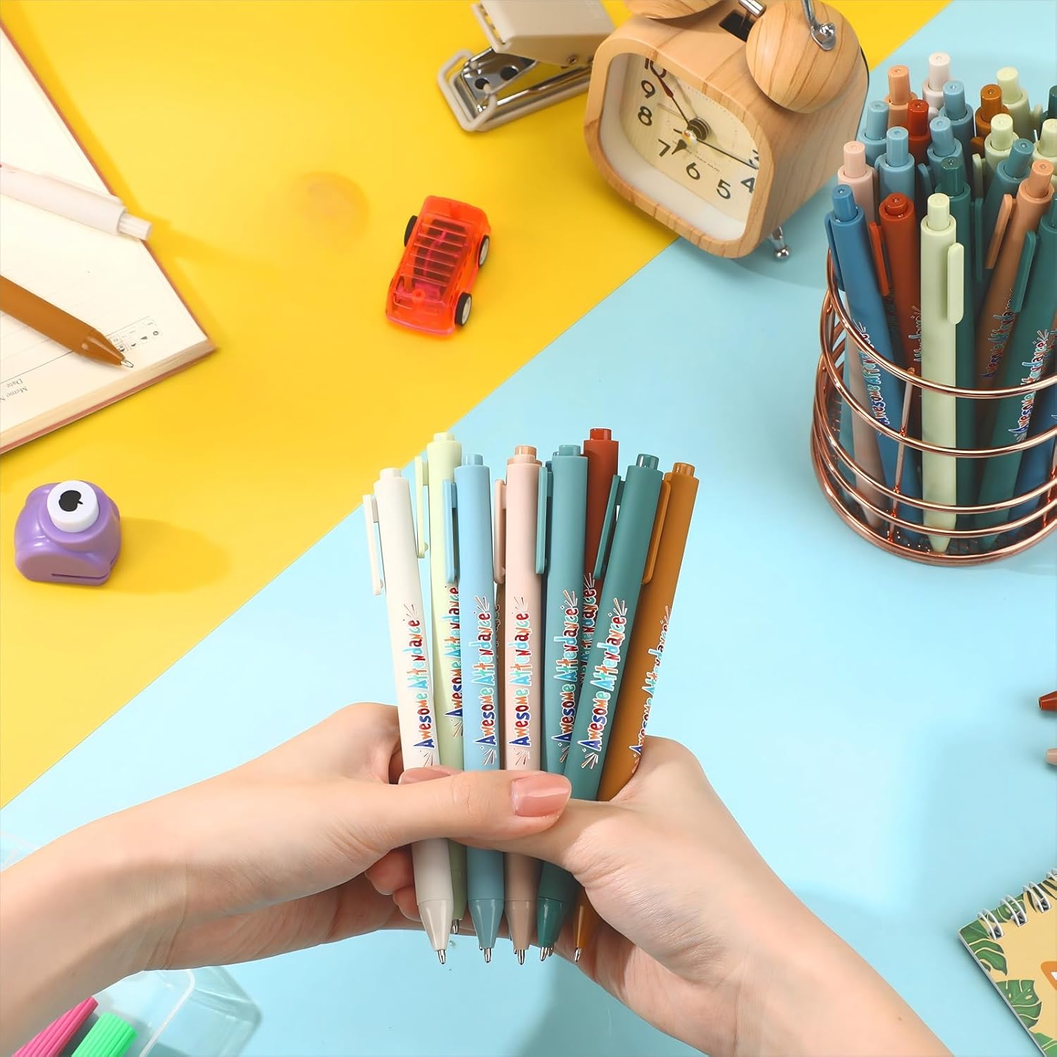 100 Pcs Motivational Awesome Attendance Pens Bulk Back to School Gifts for Student Teacher Inspirational Ballpoint Pens Retractable Employee Coworker Gifts, Office Classroom Award Supplies - Image 5