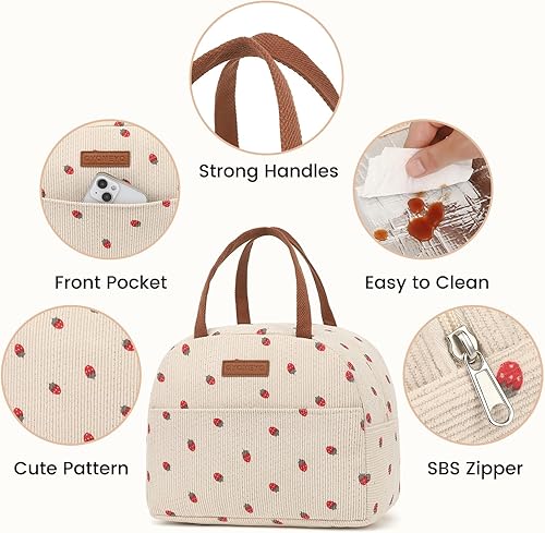 Miniatura 5 de Bolsa de almuerzo para mujeres y hombres, lonchera reutilizable, bolsa de almuerzo aislada con gran capacidad, contenedor de almuerzo enfriador para