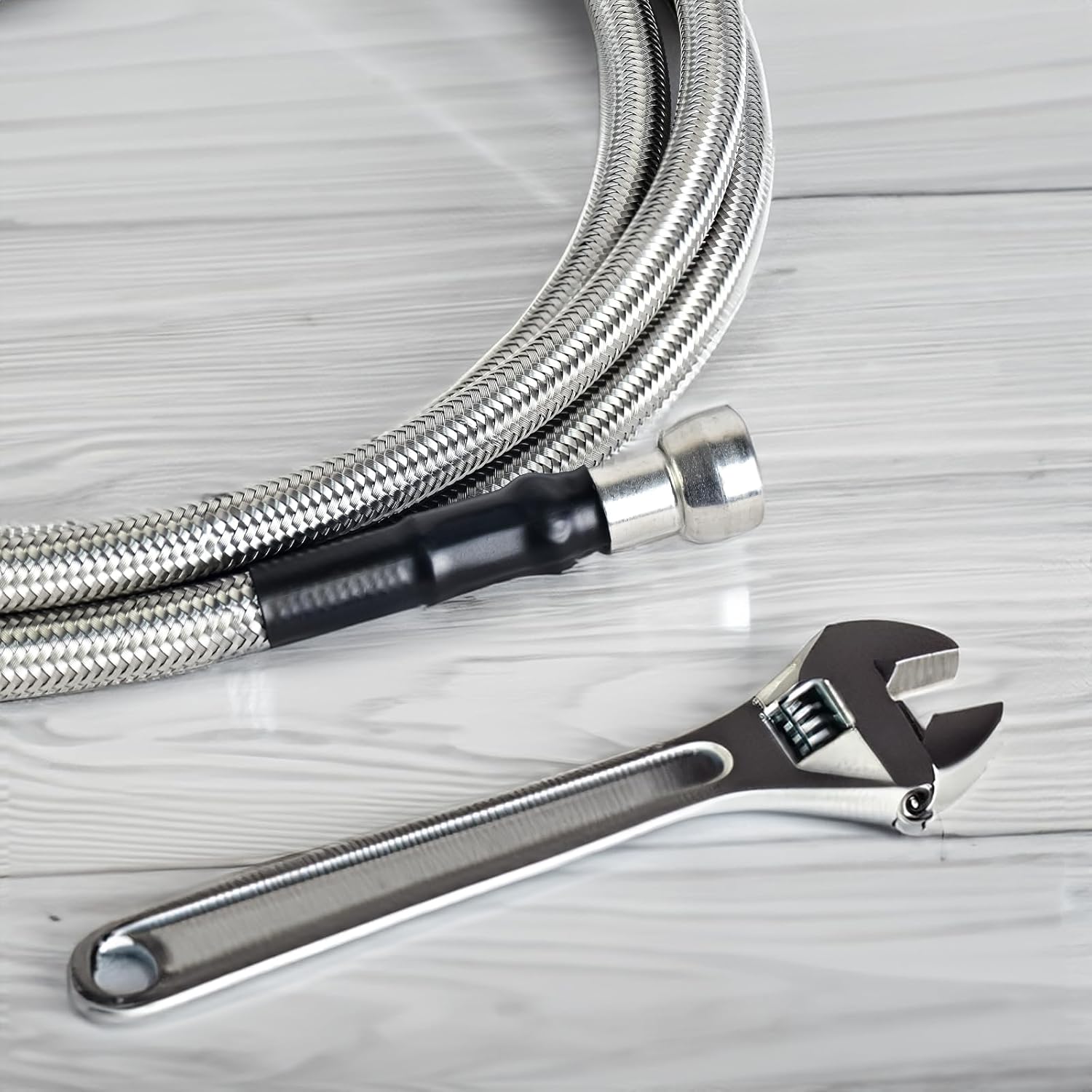 MuHize 819-840 Fuel Lines Kit - Stainless Steel Braided Quick Repair for Chevy Silverado & GMC (99-03), OE Replacement 15043857 15765803