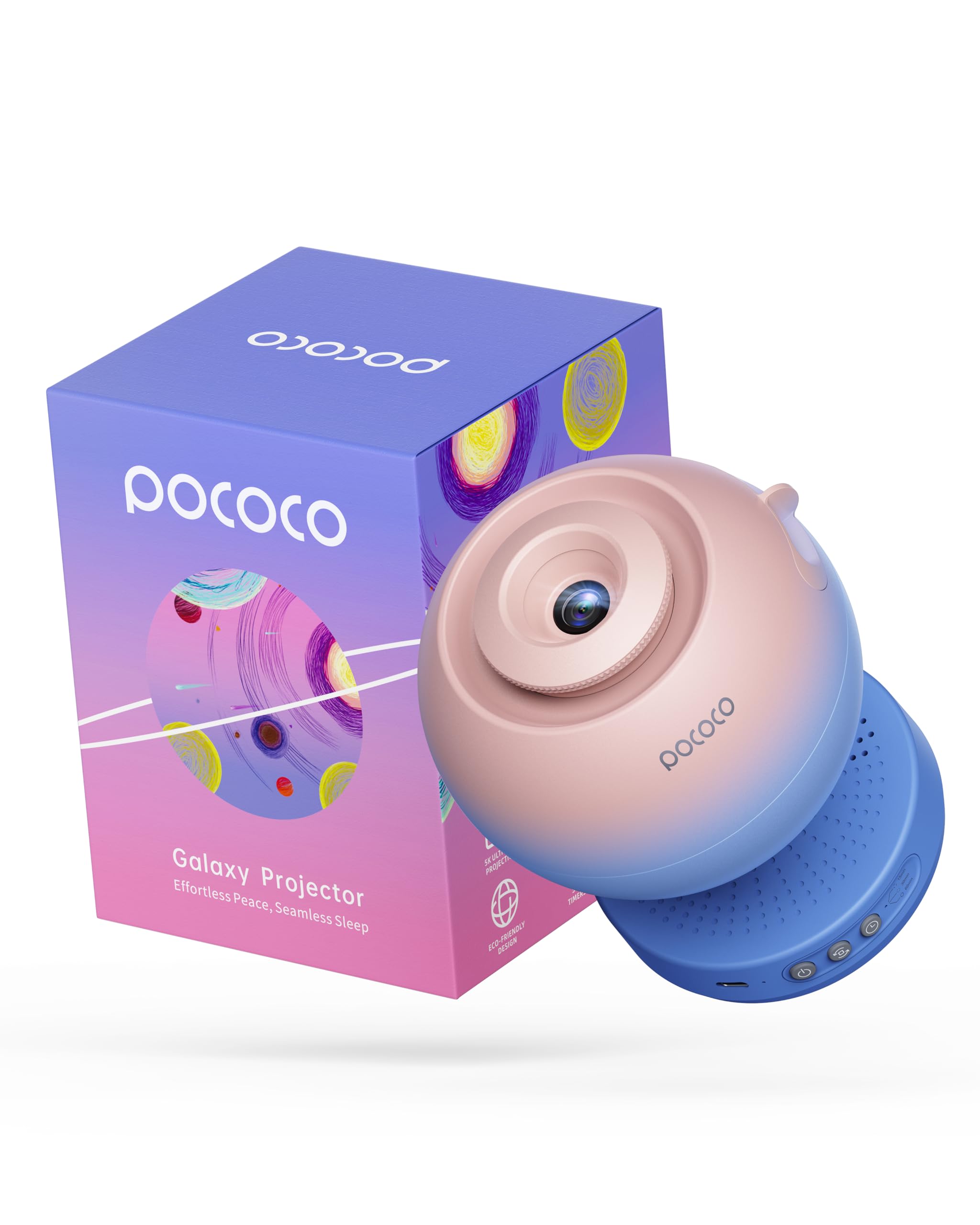 POCOCO Galaxy Projector Star Projector Night Light Kid Adult Bedroom, Home Planetarium for Decoration, Birthday Gift for Sleep Aid and Relaxation - with 2 Discs, Blue