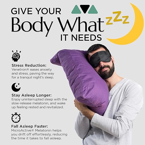 Miniatura 4 de Nuton Happy Dreams - Suplemento para dormir  Ayuda natural para dormir para adultos, melatonina de liberación prolongada, extracto de espárragos y