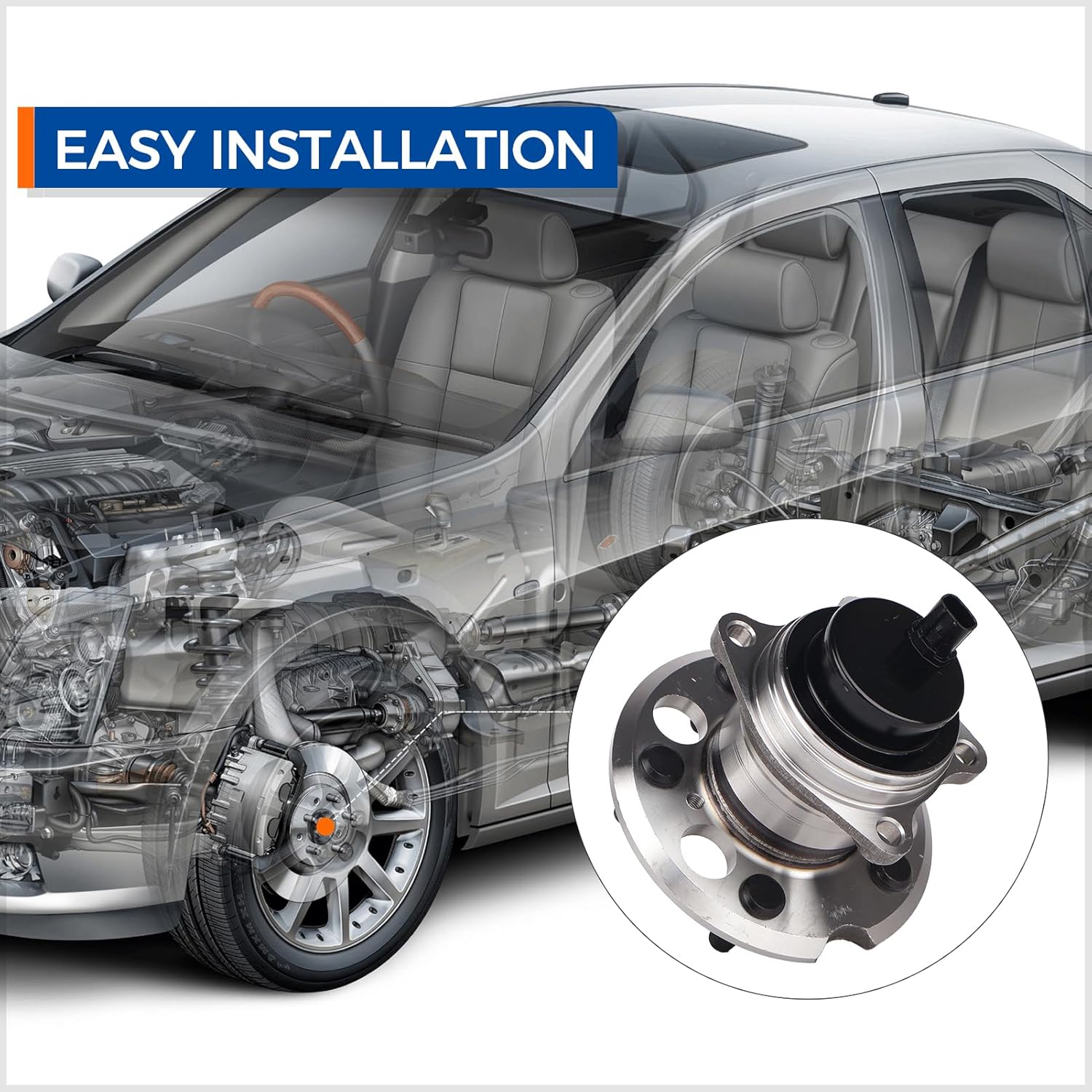 PAROD 512280 Rear Wheel Hub Bearing Assembly Fit for 2004-2010 Toyota Sienna FWD