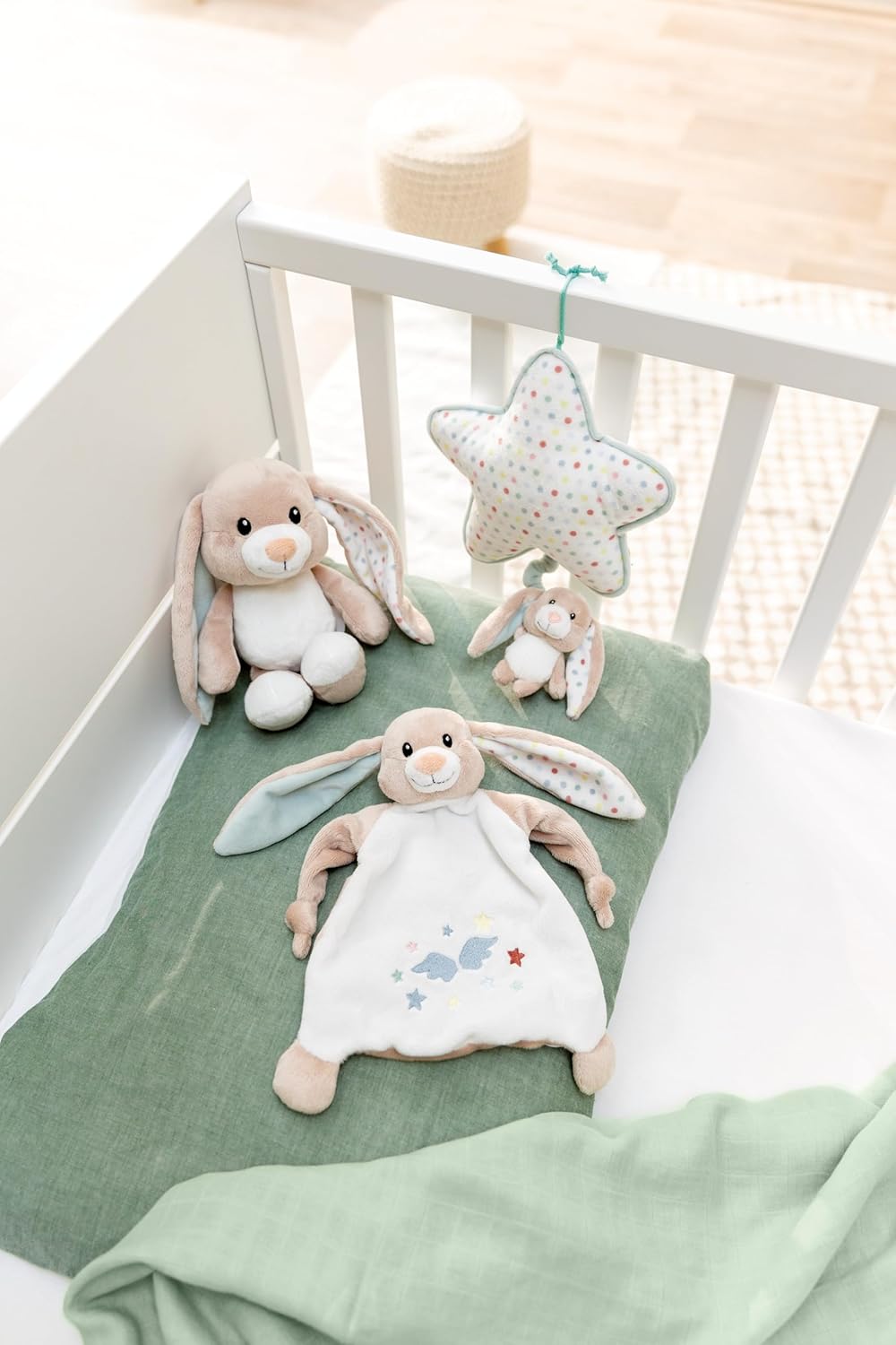 NICI Fjella rabbit comforter 25x25cm - pink - Blanket, soft fabric duvet for babies and toddlers, soft plush for baby, girls and boys - 61884