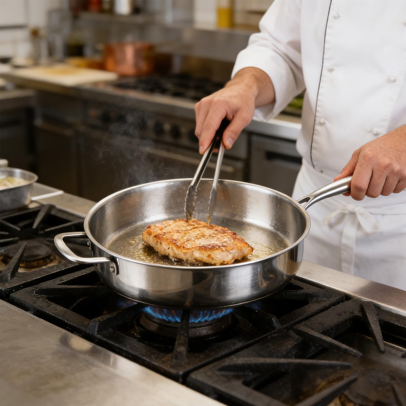 Pentola Cottura in Acciaio Inossidabile qualità a 3 Strati Che fornisce Calore Uniforme per Attrezzature da Cucina per Uso Domestico e Professionale