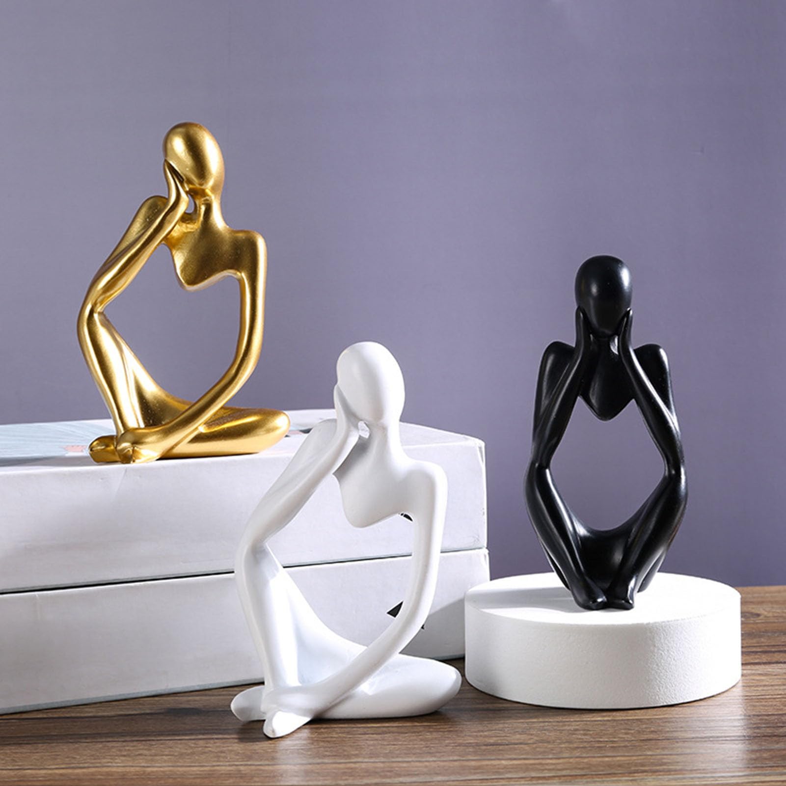 Statues abstraites penseur décoration maison bureau bibliothèque