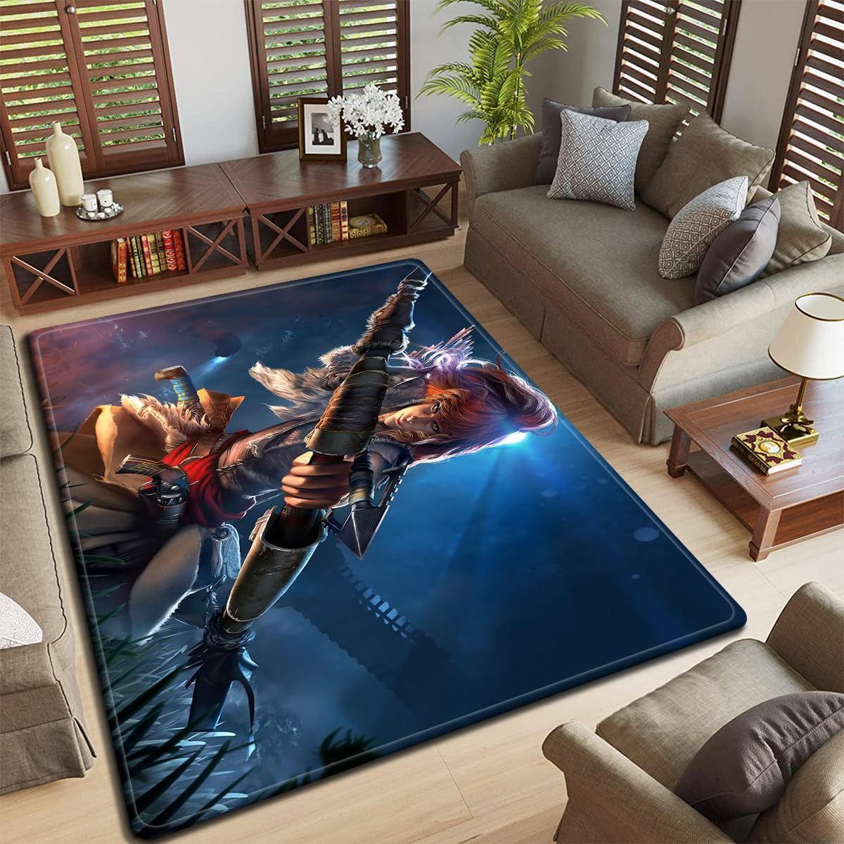 ZYDNFE Classic Game Cartoon Carpet Living Room Bedroom Carpet Children'S Gift Super Soft Flannel Non Slip Short Pile Carpet 60X100Cm W1111