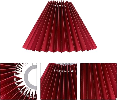 Miniatura 2 de minkissy Pantalla plisada de repuesto E27, pantalla plisada decorativa para lámparas de mesa, lámpara de pie para el hogar, 9.43 x 9.43 x 5.50