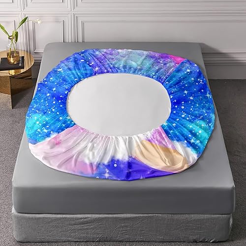 Vista 85 de Sábanas y fundas de almohada de microfibra suave arcoíris, sábana bajera ajustable con bolsillos profundos, sábana bajera ajustable para decoración