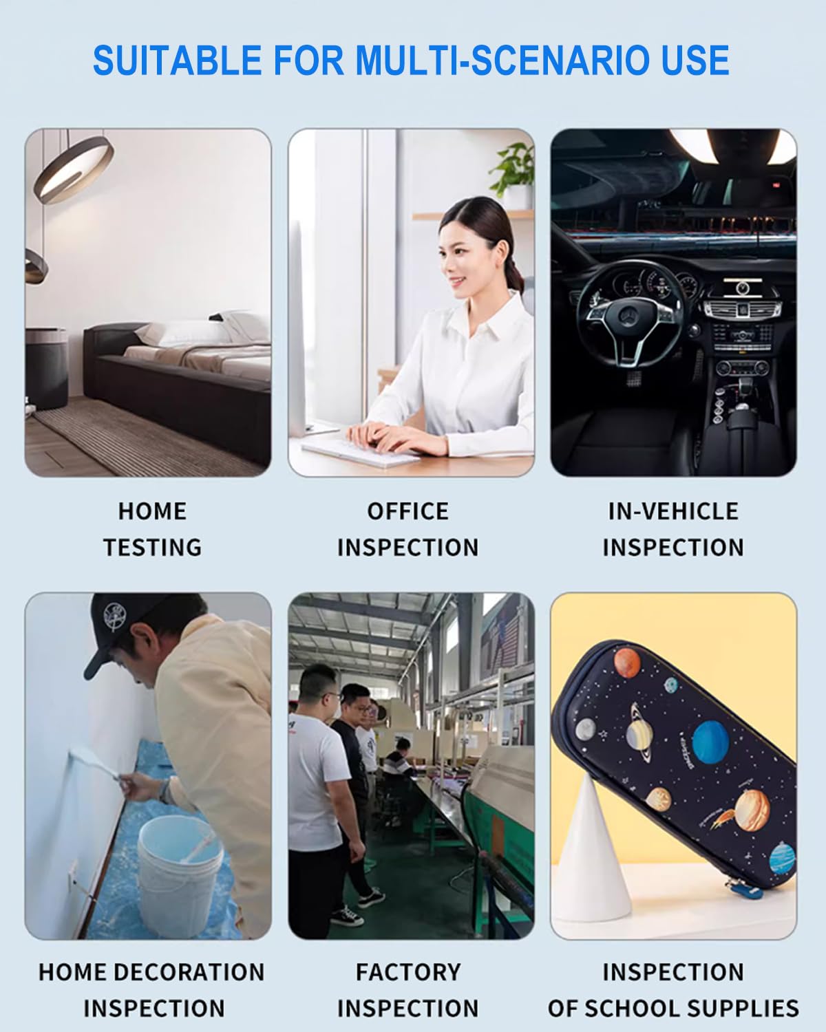 Moniteur intelligent de qualité de l'air 5 en 1 : WiFi intérieur qualité de l'air, compteur détecte TVOC, CO2, HCHO, température et humidité, pour la maison et le bureau avec contrôle de l'application