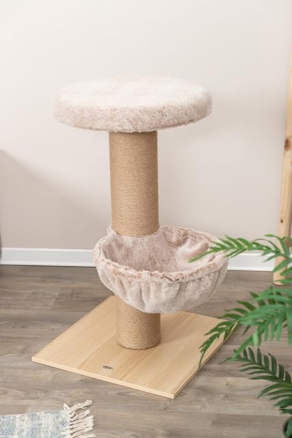 Foto 5 de 7 de TRIXIE Mauricio Árbol para gatos de 33 pulgadas con poste rascador de sisal, percha de felpa y hamaca colgante