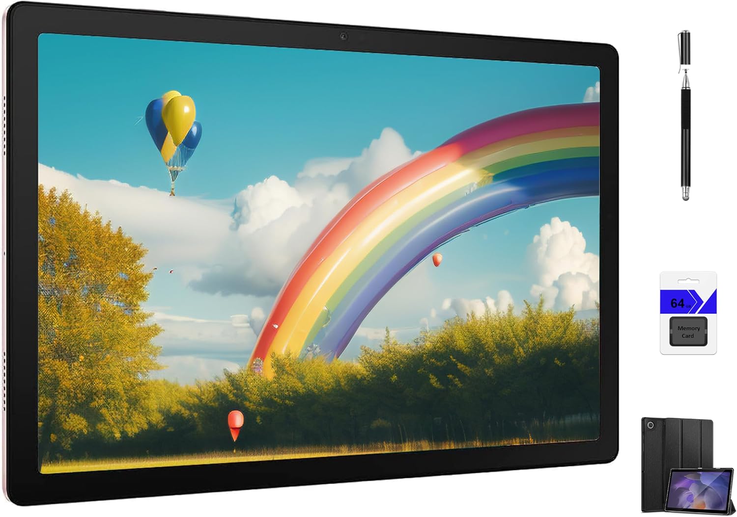 Samsung Galaxy Tab A8 Android WiFi Tablet, 10.5'' Touchscreen (1920x1200) LCD Screen, 3GB RAM, 32GB Storage + 64GB Memory Card, Bluetooth, Android 11 OS, Pink Gold