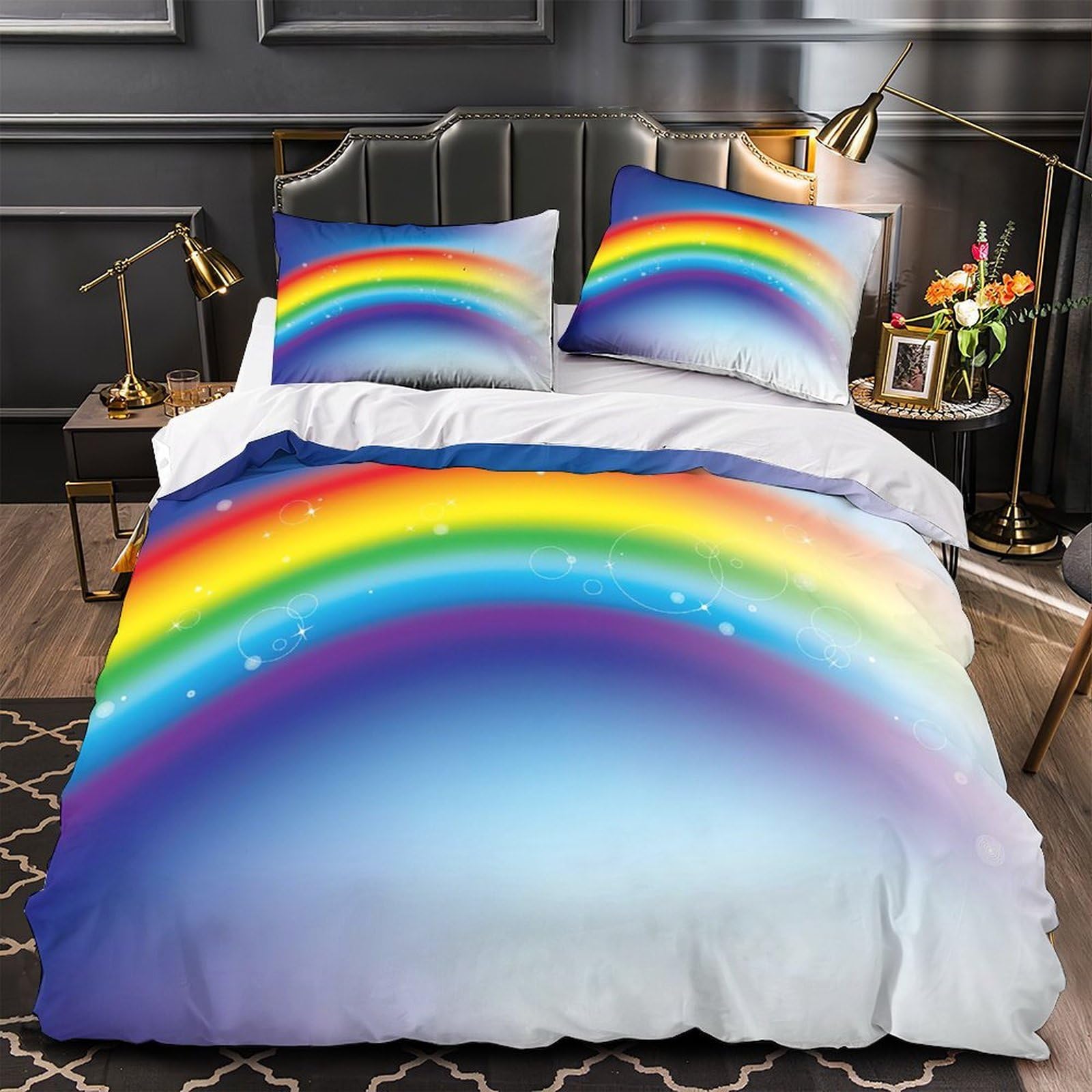 Housse de couette 3D raton laveur microfibre douce fermeture éclair