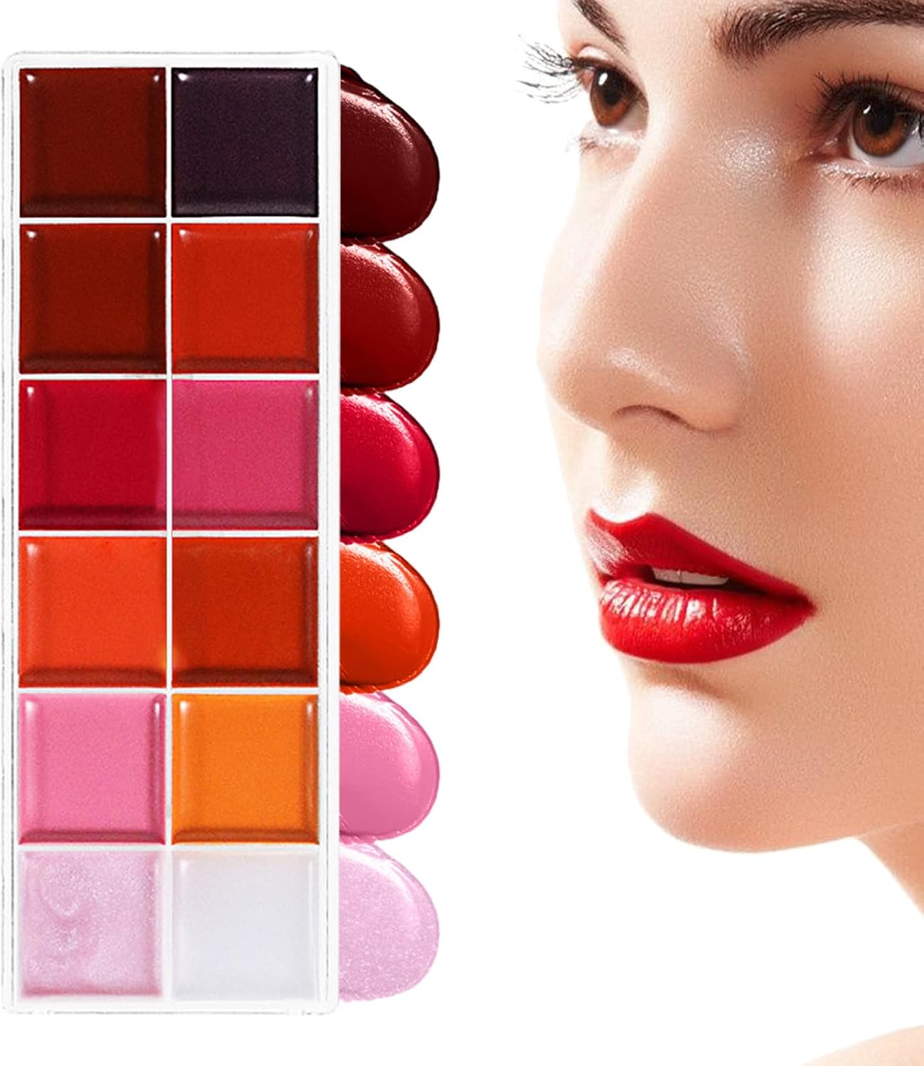 Lipgloss Palette | Oogschaduwpalet – Hooggepigmenteerde Langdurige Hydraterende Lipgloss Kit 12 Kleuren Levendige Tinten Voor Meisjes Tieners Vrouwen