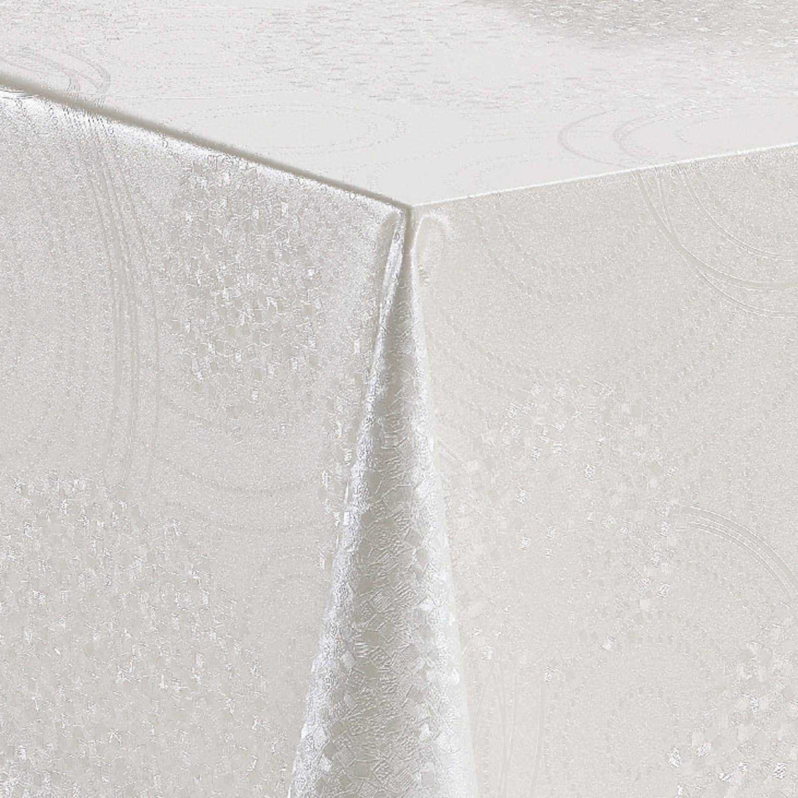 Melody Wachstuch weiß 160 x 140 cm eckig Geprägt Weiss #3036-01 – Ansicht 2