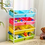 WUWEOT 5 Pack Large Storage Bins, 15" x 11.5" Plastic Stackable Classroom Organizer, Multipurpose Toy Basket for Classroom, Nursery, Playrooms and Home Organization