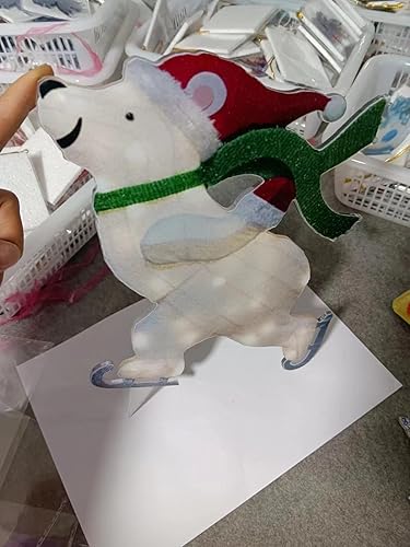 Miniatura 4 de Decoración navideña de ciervos de esquí iluminados para exteriores, impermeable, enchufable, para patio, césped, jardín, decoración de fiesta, 12.2