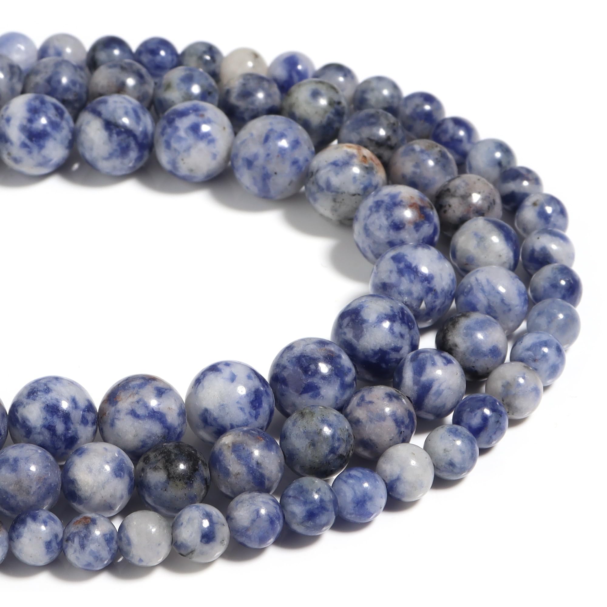 Natural Stone Beads 10 mm Bule Sodalite Polished Round Smooth Gemstone Beads for Jewellery Making 15 Inches