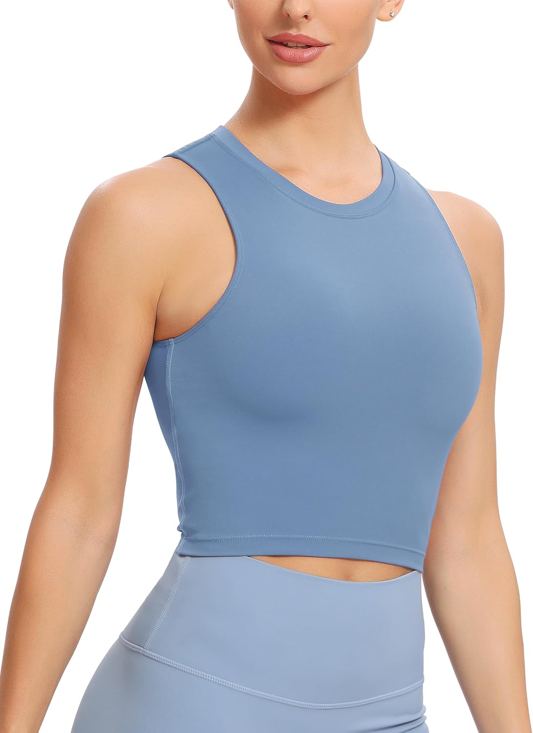 Natural Feelings Nudi Sports Bras for Women Removable Padded Yoga Tank Tops Sleeveless Fitness Workout Crop Tops - Image 5