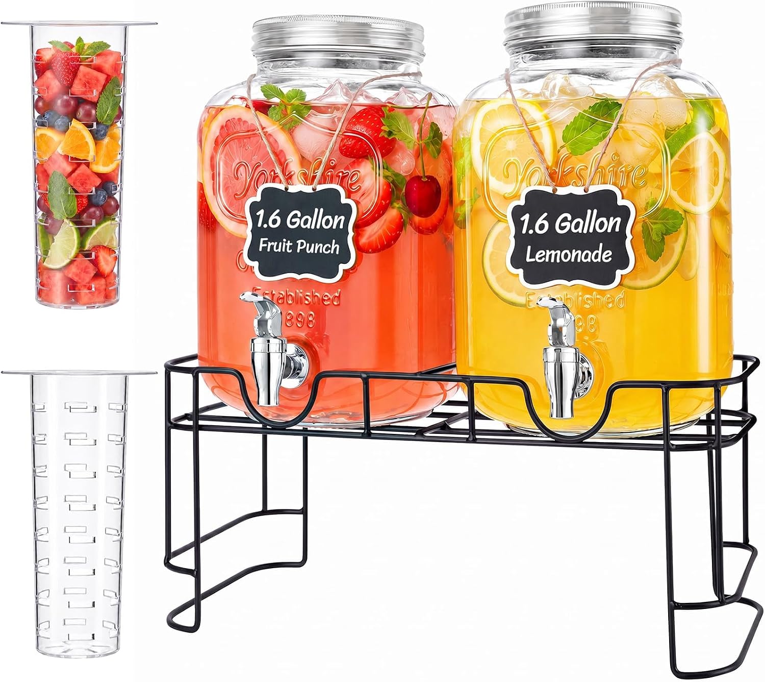 Lifewit Glass Drink Dispenser with Stand (1.6 Gallon)