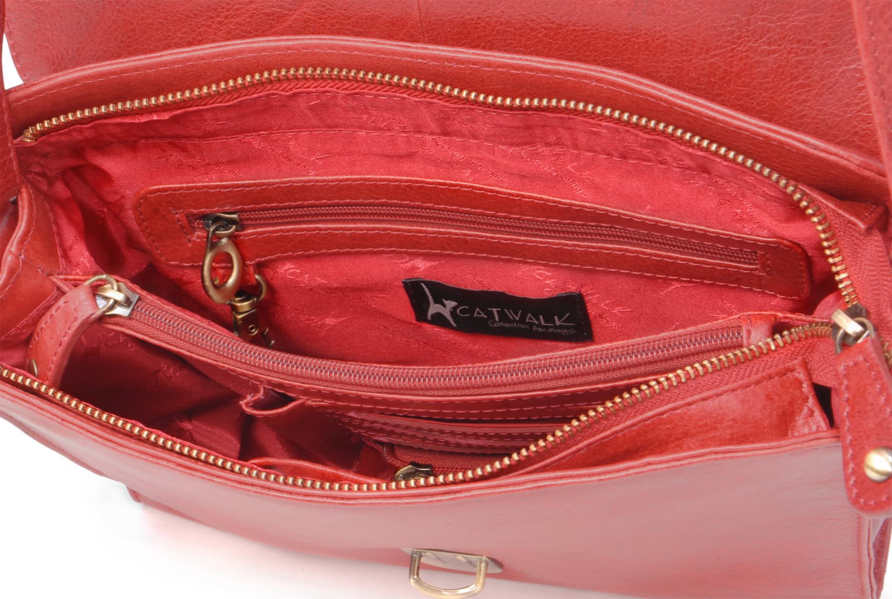 Catwalk Collection Handbags - Bandolera de Piel de Mujer - Bolso Cruzado Mediano - Bolso de Mano Diario Formato A5 - Messenger Bag - Diana