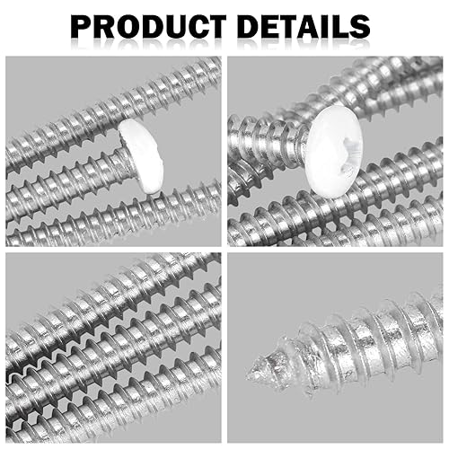 Miniatura 3 de White Head - 100 tornillos de madera Phillips de acero inoxidable #8 x 1-12 (1.5 pulgadas), tornillos de acero inoxidable 18-8 A2 (304), kit de