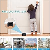 Vista 5 de Tope de puerta, paquete de 4 topes de puerta de goma flexible, soporte de cuña, niveladores de muebles de bricolaje para puertas, mesas de mejoras