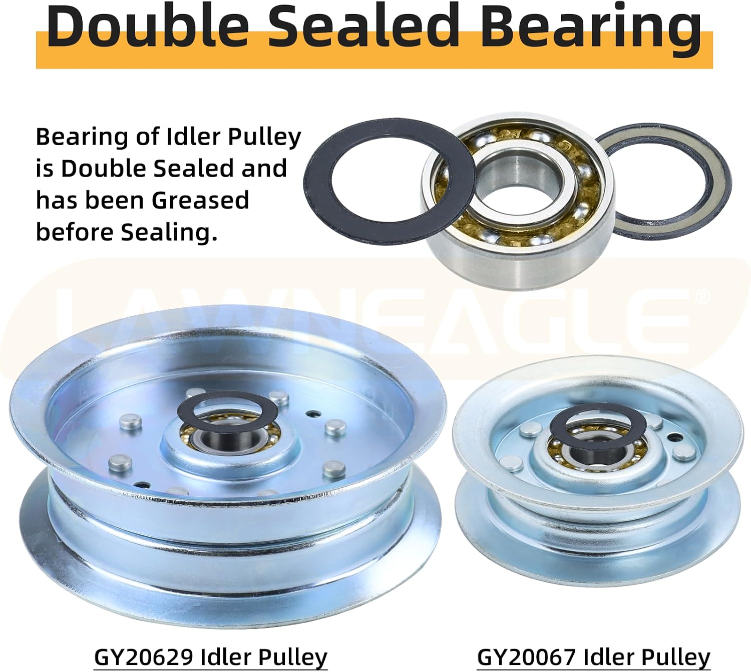 GY20629 Idler Pulley with GY22172 Idler Pulley Replaces GY20629 John Deere GY20629 Idler Pulley John Deere GY22082 Idler Pulley, GY20110 Pulley, GY22172 Idler Pulley John Deere GY20067