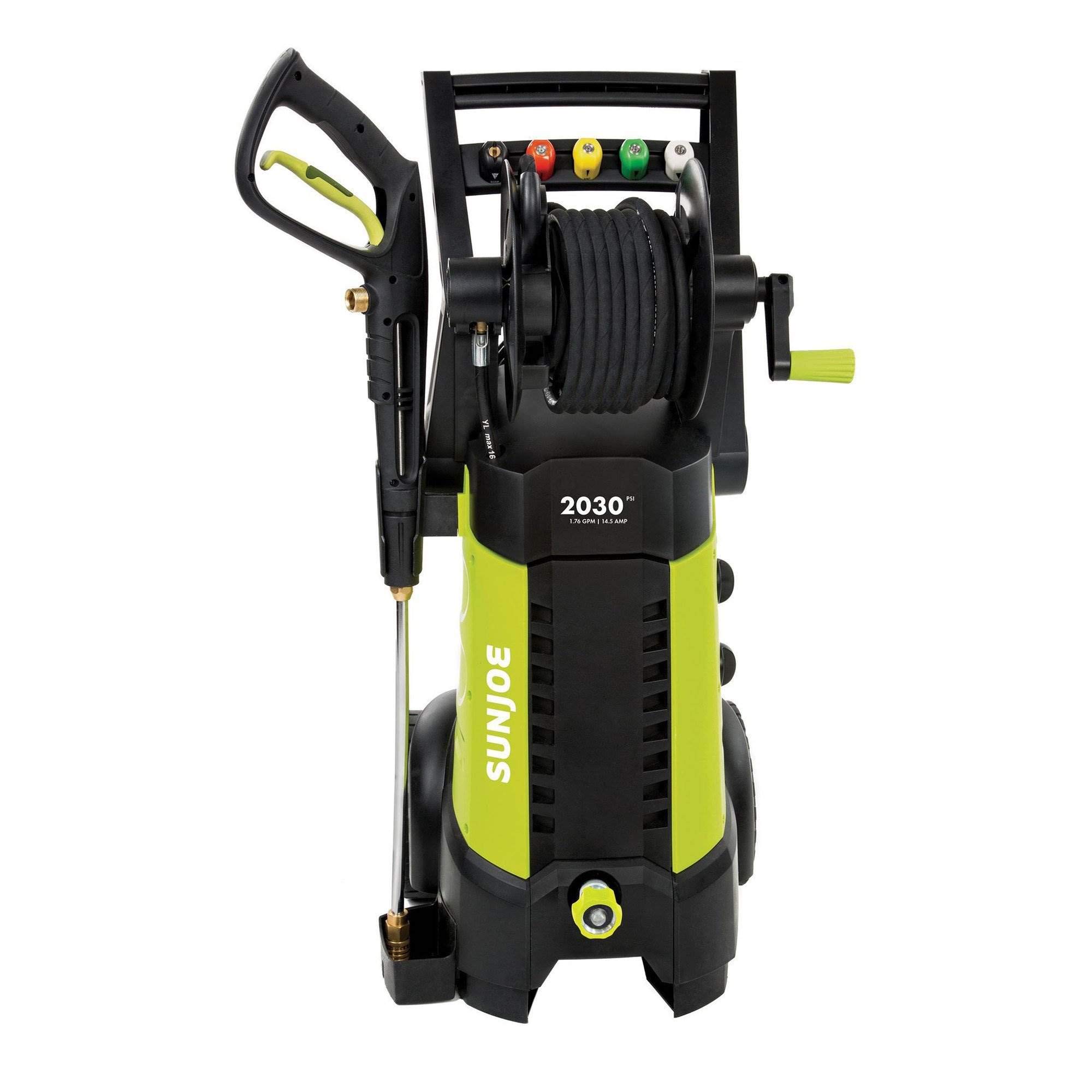 Sun Joe SPX3001 2030 PSI 1.76 GPM 14.5 AMP Electric Pressure Washer with Hose Reel, Green